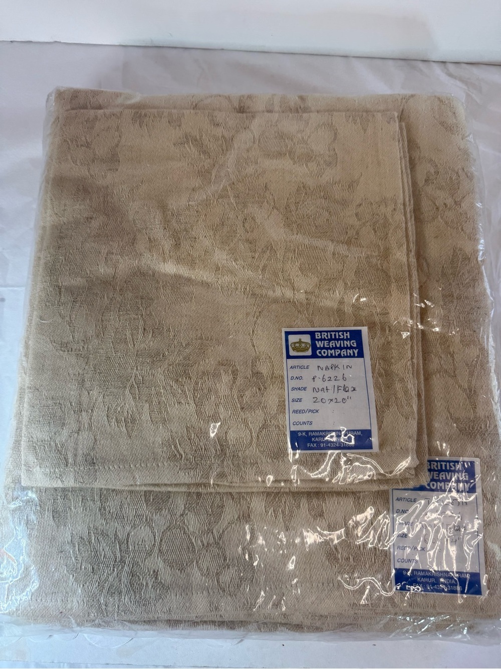 British Weaving Company Natural/Tan Jacquard Table Cloth
